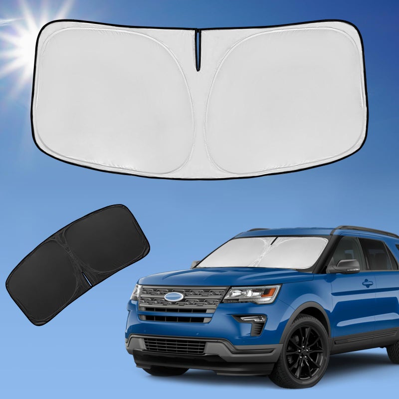 for Ford Explorer 20112019 Sun Shade Sunshade Windshield Cover 4Layer Front Window Shade Custom Fit Explorer Ford Explorer SUV ST XLT Limited Platinum Sun Visor 240T Fabric Shade