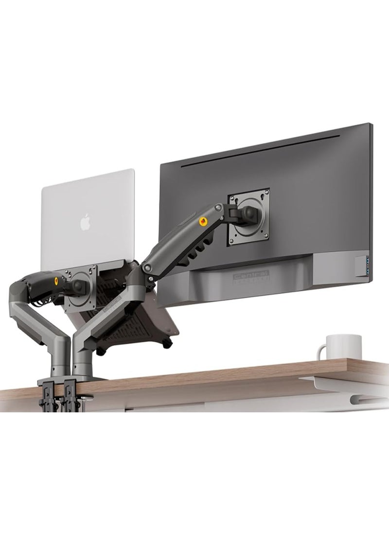 Generic Articulated Gas Piston Desk Mount Kit – Dual Monitor & Dual Laptop Stand (15-34" Monitors, Up to 17" Laptops, VESA 75x75 & 100x100)  - Image 3