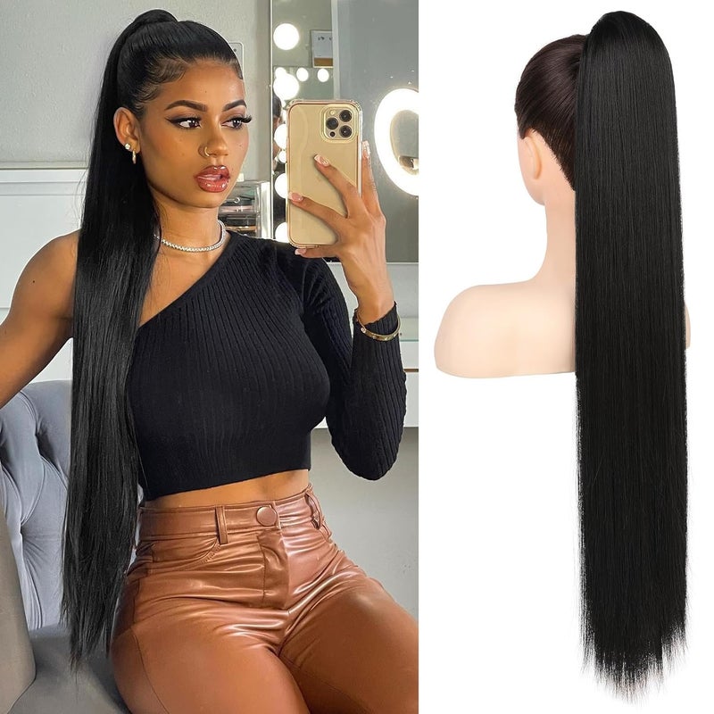 Artifice 30 Long Wrap Around Ponytail Hair Extension Natural Black - Image 1
