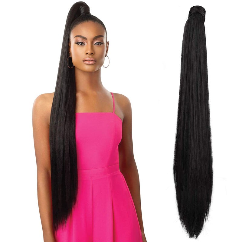 Artifice 30 Long Wrap Around Ponytail Hair Extension Natural Black - Image 2