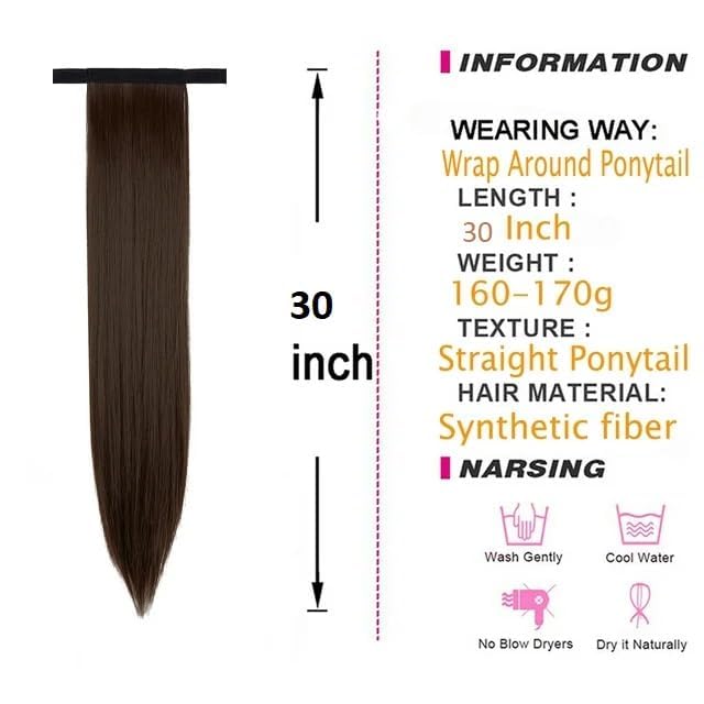 Artifice 30 Long Wrap Around Ponytail Hair Extension Natural Black - Image 5