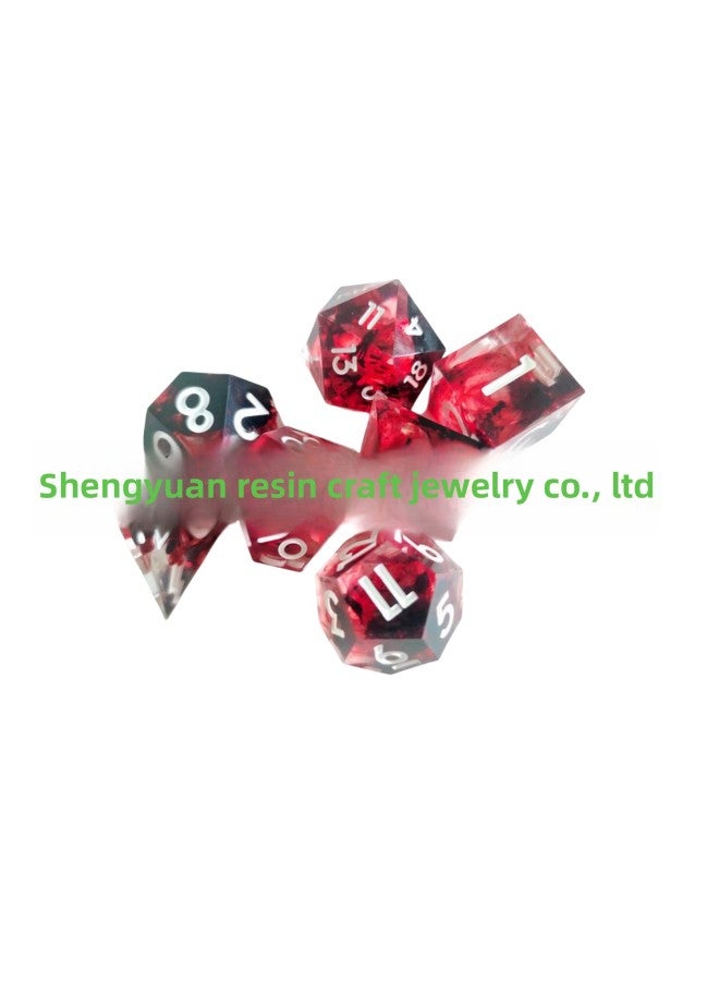 Epoxy DND Table Dungeons And Dragons COC Run TRPG Kulukards Dice Dice Gango Suit-Color:Red, Black And Silky White Letters - Image 1