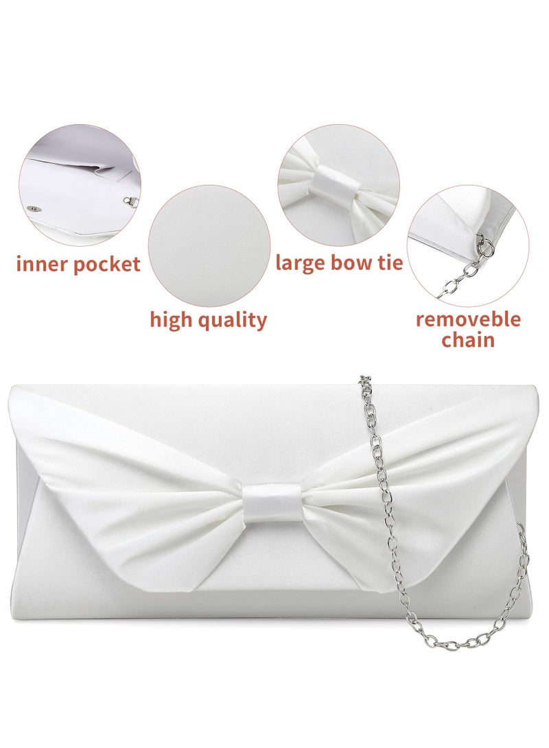 SYOSI Women Suede Envelope Clutch Bag, Evening Elegant Handbags Purse With Detachable Chain For Wedding Bridal Velvet Shoulder Bags - Image 4