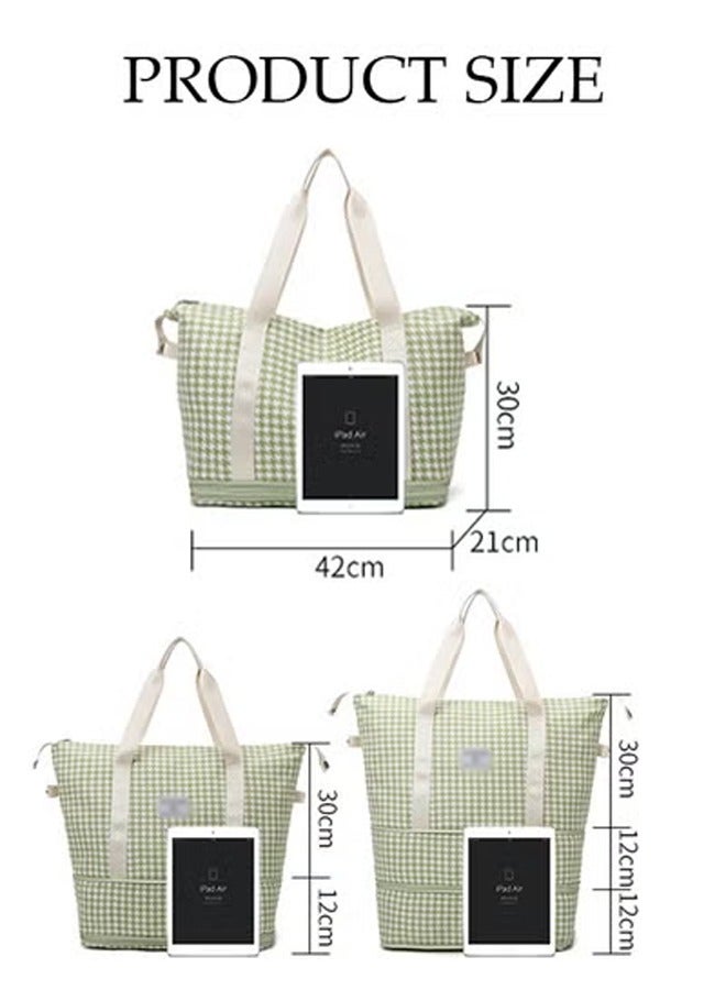 DUNISO Expandable Travel Duffel Tote Bag, Large Capacity Travel Bag with Dry and Wet Separation,Shoulder Bag Carry Luggage Bag for Weekender Sports,Gym,vacation (Green) - Image 3