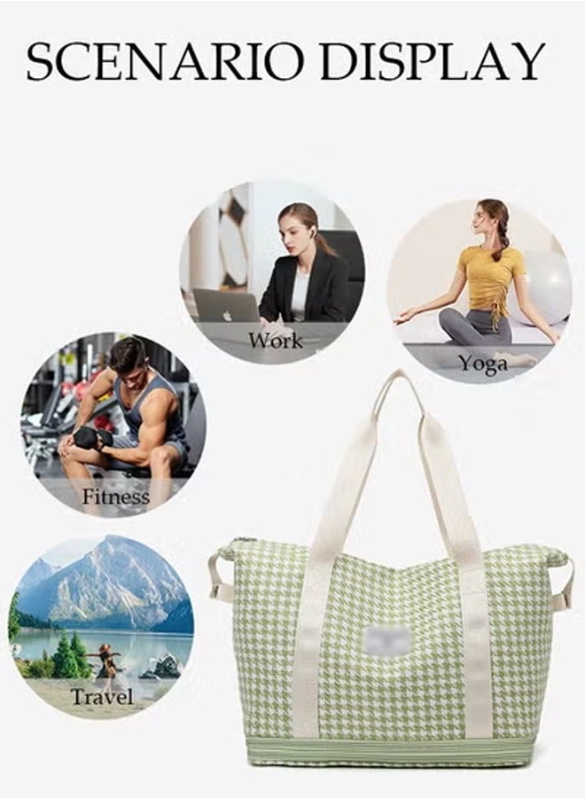 DUNISO Expandable Travel Duffel Tote Bag, Large Capacity Travel Bag with Dry and Wet Separation,Shoulder Bag Carry Luggage Bag for Weekender Sports,Gym,vacation (Green) - Image 4