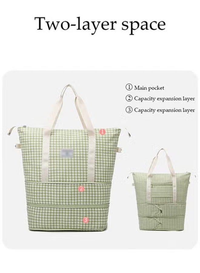 DUNISO Expandable Travel Duffel Tote Bag, Large Capacity Travel Bag with Dry and Wet Separation,Shoulder Bag Carry Luggage Bag for Weekender Sports,Gym,vacation (Green) - Image 5