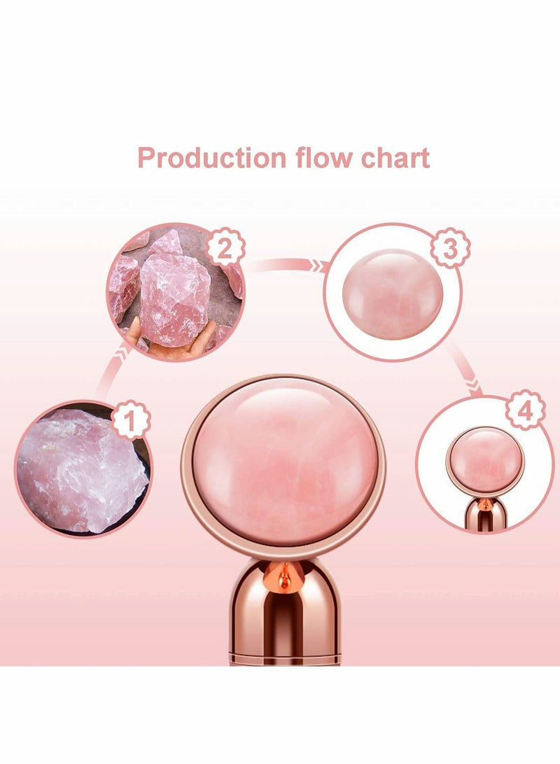 Excefore 4-in-1 Beauty Bar 24k Golden Pulse Face Massager, Electric Jade Roller Facial Massager Rose Quartz, Arm Eye Nose Massage Stone for Face Lift Anti-Aging Anti-Wrinkles Skin Tightening Face Firming - Image 2