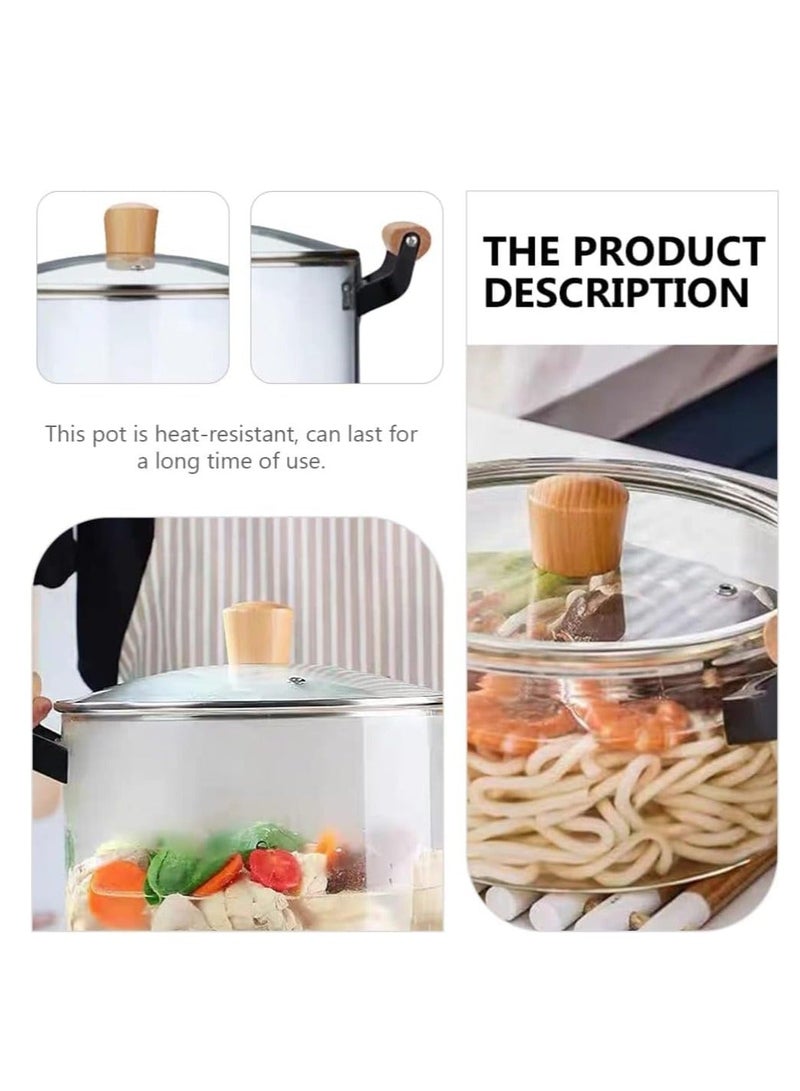 Reko 3.5L Kitchen Cooking Saucepan With Lid And Double Wooden Handle Glass Saucepan with Cover, Heat-resistant Glass Stovetop Clear Cooktop Safe for Pasta Noodle, Soup, Milk, Baby Food making or Heating - Image 5