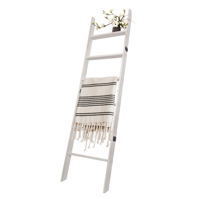 HYBDAMAI HYBDAMAI 6Tier Blanket Ladder  55 Ft Wall Leaning Quilt Rack Farmhouse Blanket Storage for Living Room Bedroom  Bathroom  Rustic Decorative Wooden Towel  Quilt Holder Easy to Assemble