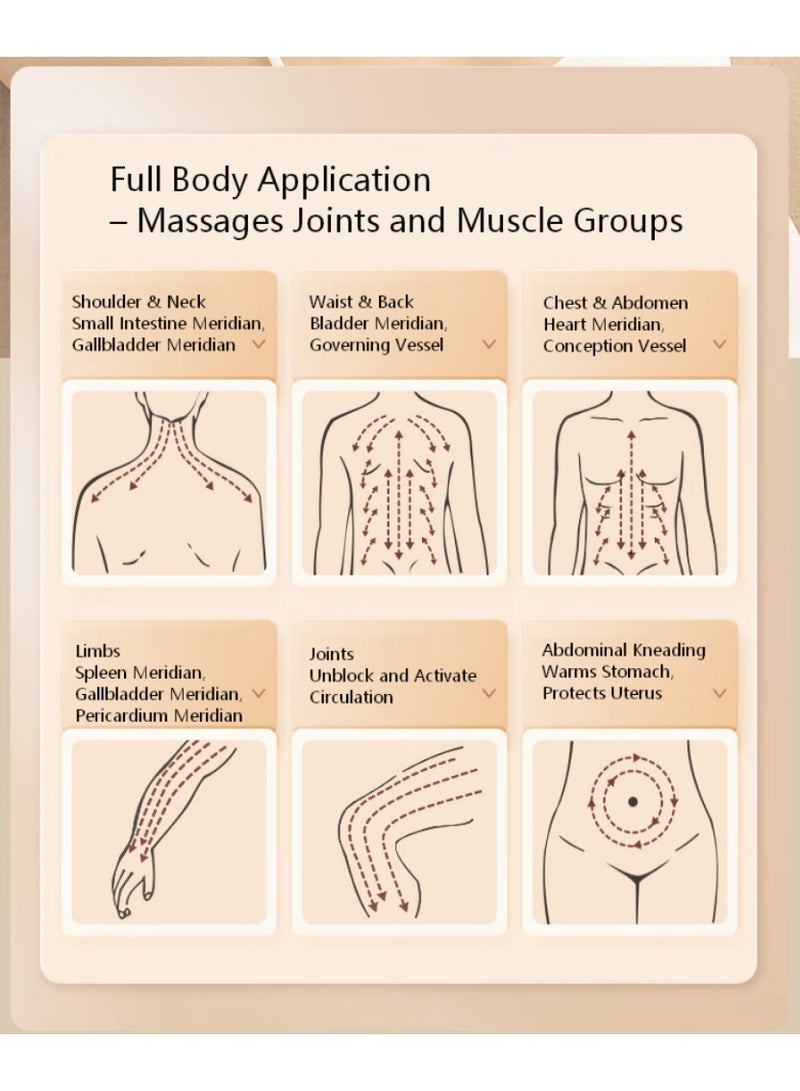جهاز تدليك نقاط الوخز الكهربائي، مدلك مسارات الطاقة مع كمادة حرارية، جهاز تدليك كامل للجسم بتيار دقيق EMS، مدلك محمول قابل للتعديل بـ 9 مستويات، جهاز علاج حراري بـ 21 رأسًا مع ضوء أحمر - Image 3