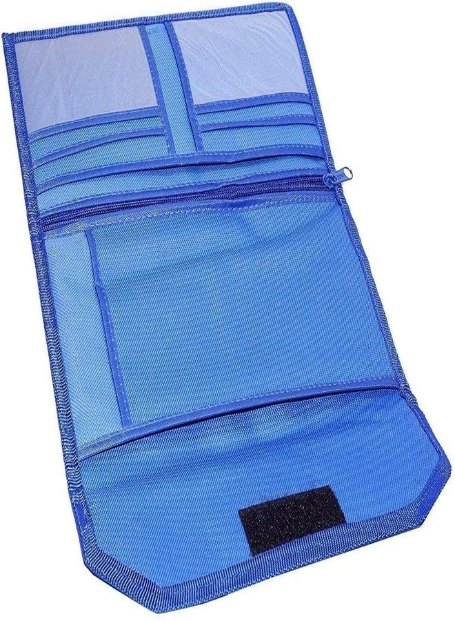 Magpie Collections Nylon Multipurpose Expanding Cheque Book Holder Multi Pocket Travel Organizer Document Bag for Small Accessories- 24 * 12 CM Blue - Image 3