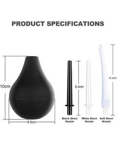 Generic 224ml Enema Bulb Kit Douche Cleaner Enema Kit for Women Men with 3 Replaceable Nozzles  - Image 2