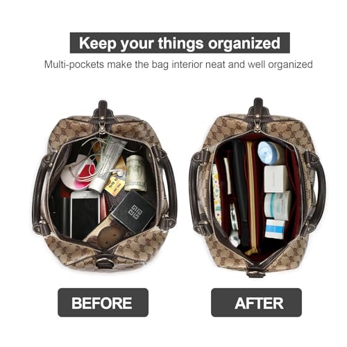 OMYSTYLE Darkred Organizer Insert, Felt Tote Bag Organizer Insert with 5 Sizes, Handbag Dividers for Inside Purse, Compatible with Longchamp, Neverful, Speedy and More - Image 4