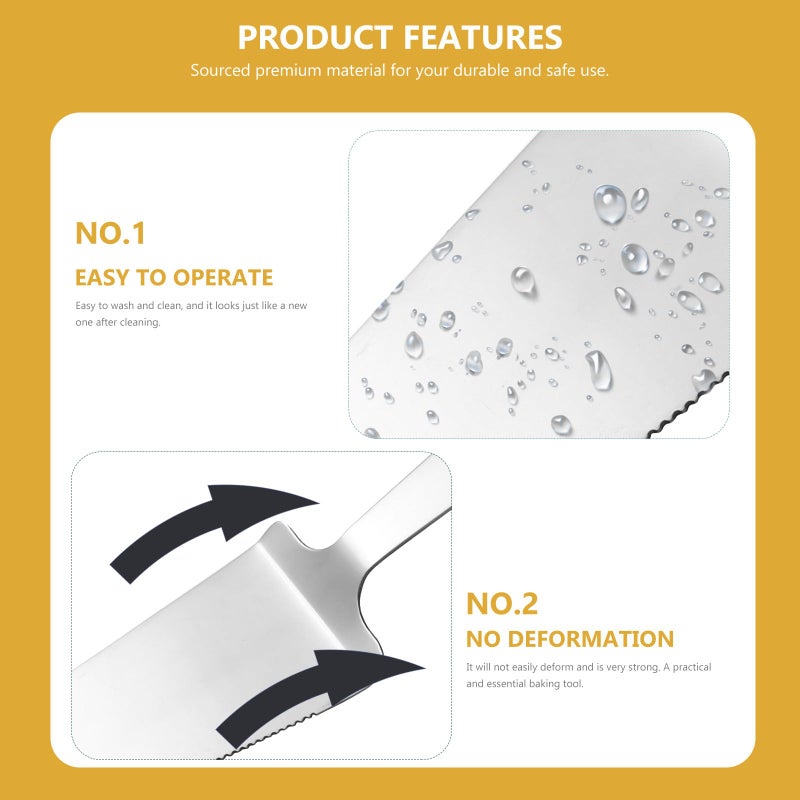Stainless Steel Cake Server Set With Long Short Handle Pizza Paddle Cake Scraper - Image 5