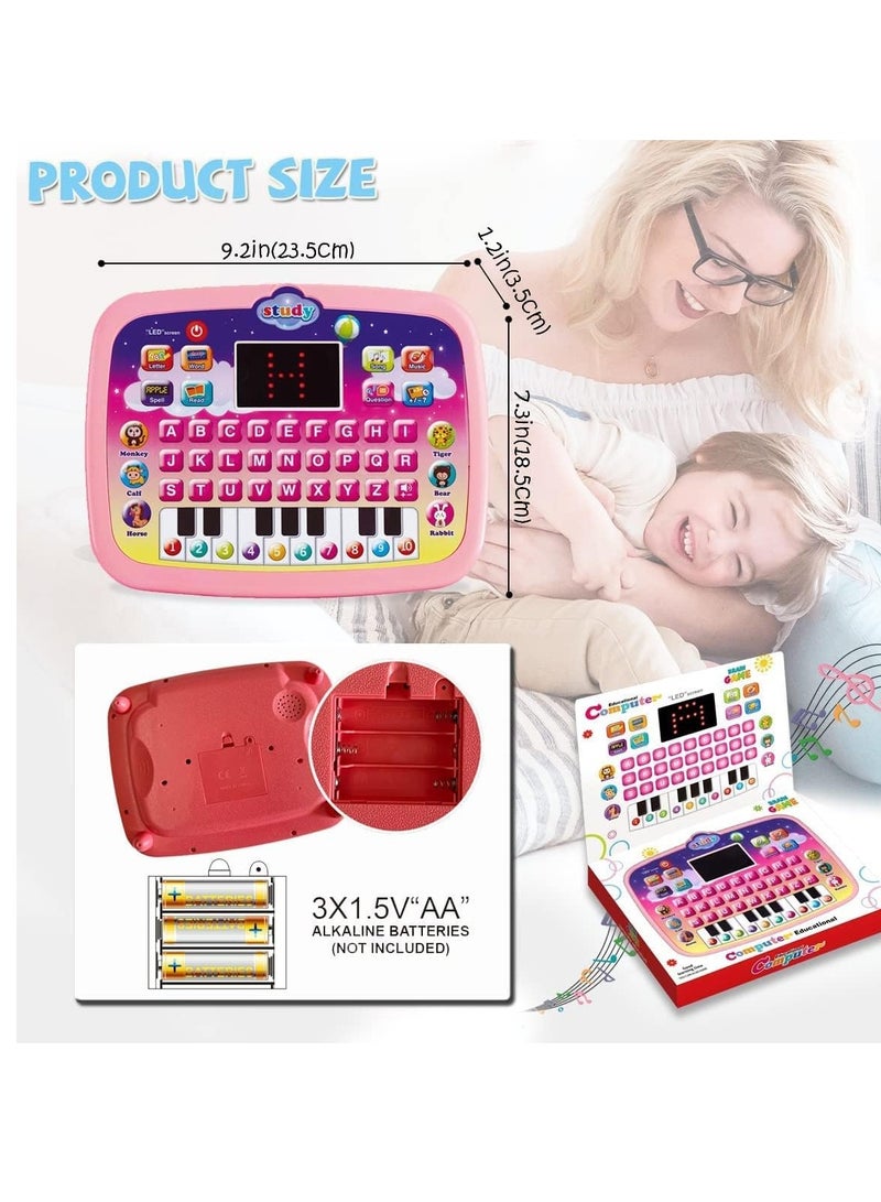 Kids Early Development Interactive Electronic Tablet with Teach Alphabet Numbers Word Music Math 3 Years+, Montessori Toys for Babies 6 12 18 Months+ Assorted Colorspink - Image 2