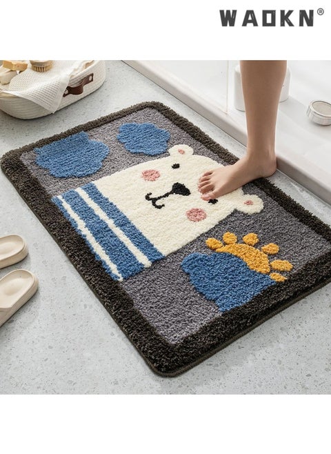Bathroom Rug Ultra Soft Microfiber Bathroom Mats Extra Absorbent Bath Rugs Machine Washable/Dry, Non-Slip Bathroom Carpet for Tub Bathroom and Shower Anti-slip bath mat（50*80 cm）