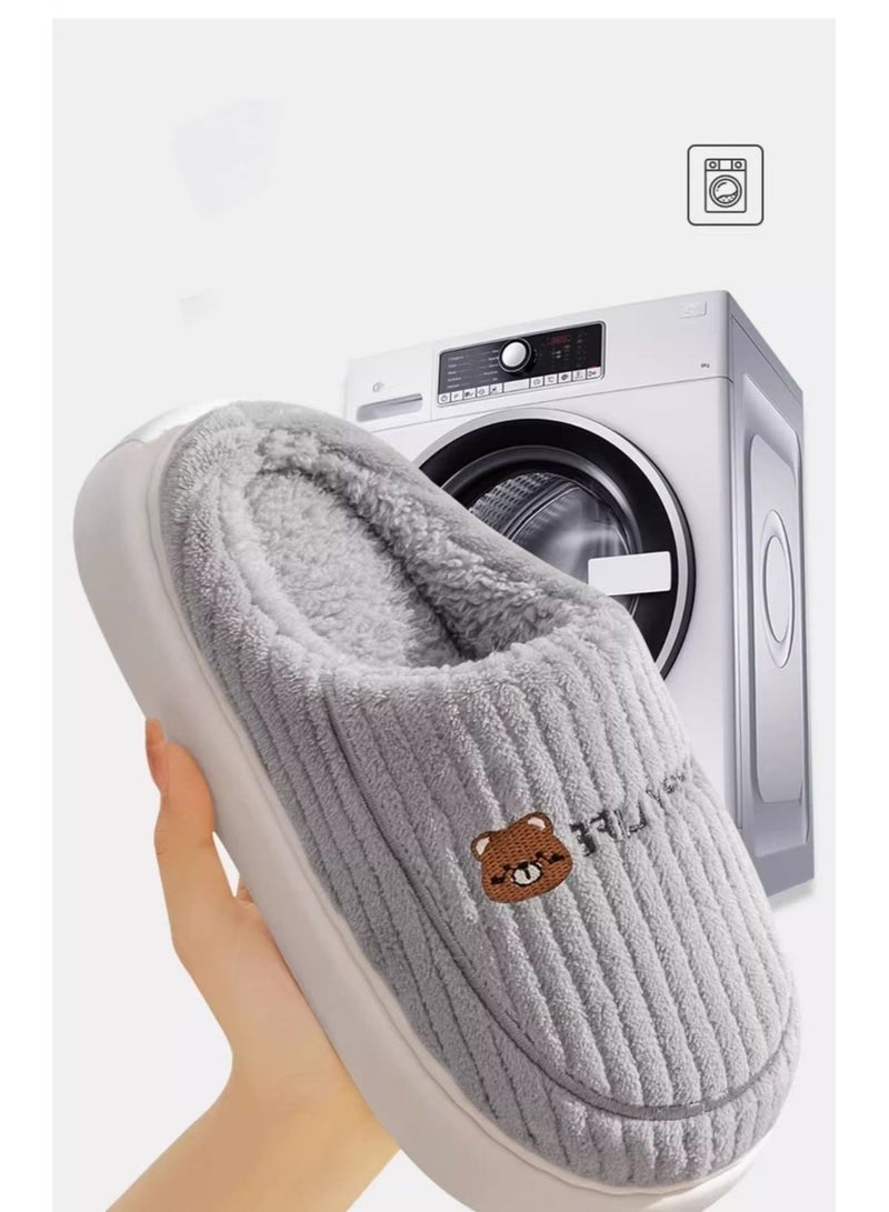 HALAMODO Warm Fuzzy Memory Foam Comfy House Slippers for Women Men  with Anti-Skid Rubber Sole for Indoor and Outdoor - Image 5