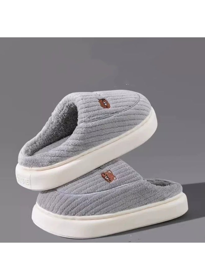 HALAMODO Warm Fuzzy Memory Foam Comfy House Slippers for Women Men  with Anti-Skid Rubber Sole for Indoor and Outdoor - Image 1