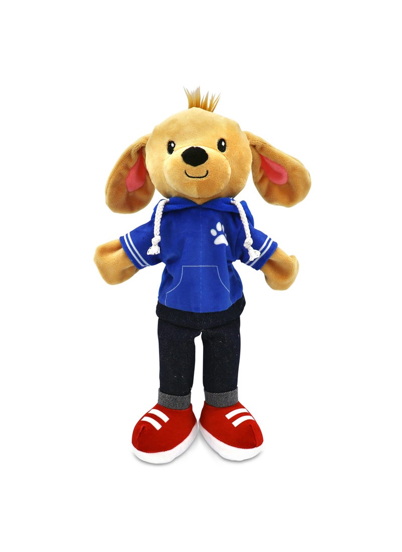 Playtime by Eimmie Playtime by Eimmie Sharewood Forest Friends Dougie The Dog Hand Puppet - Stuffed Animal for Toddlers, Kids, Teachers, Daycare, School - Perfect for Puppet Theatre and Creative Play - Small and Large  - Image 1