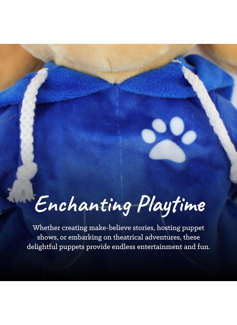 Playtime by Eimmie Playtime by Eimmie Sharewood Forest Friends Dougie The Dog Hand Puppet - Stuffed Animal for Toddlers, Kids, Teachers, Daycare, School - Perfect for Puppet Theatre and Creative Play - Small and Large  - Image 5