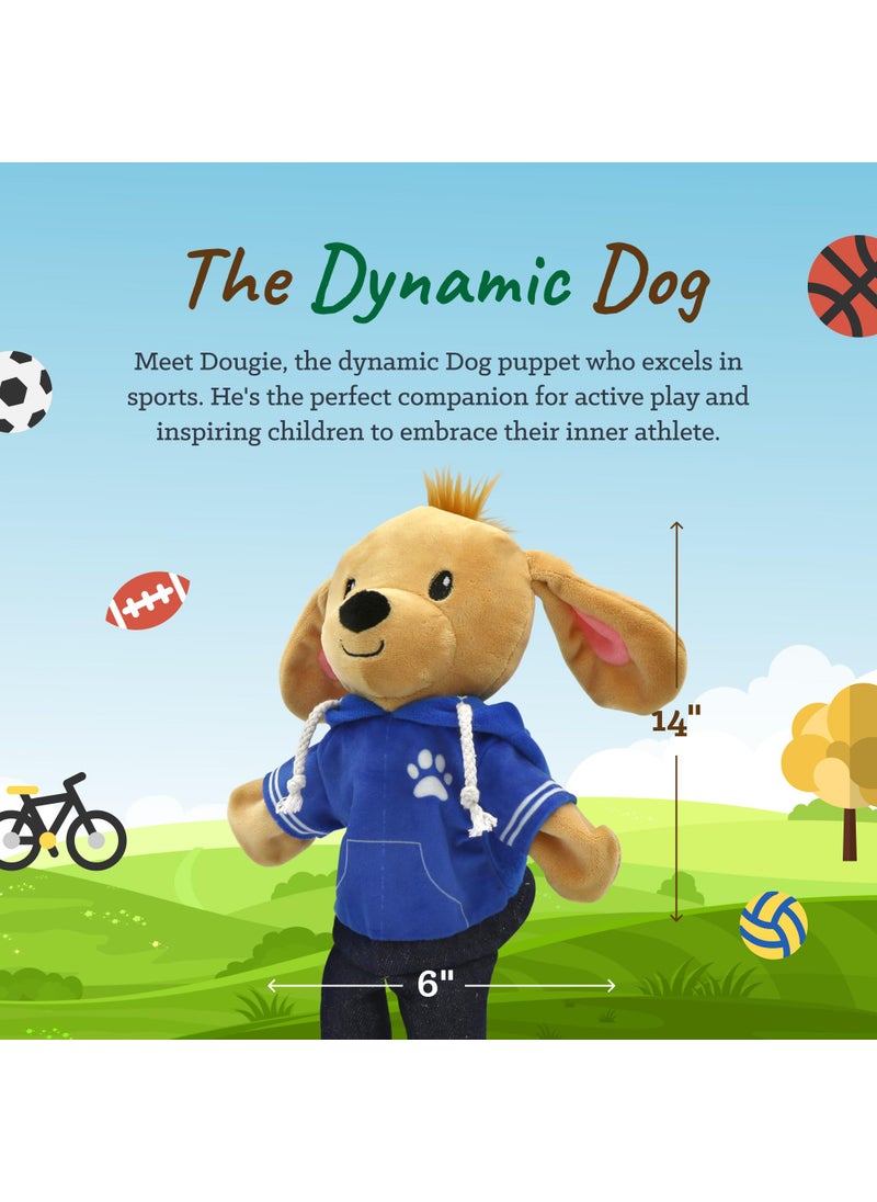Playtime by Eimmie Playtime by Eimmie Sharewood Forest Friends Dougie The Dog Hand Puppet - Stuffed Animal for Toddlers, Kids, Teachers, Daycare, School - Perfect for Puppet Theatre and Creative Play - Small and Large  - Image 3