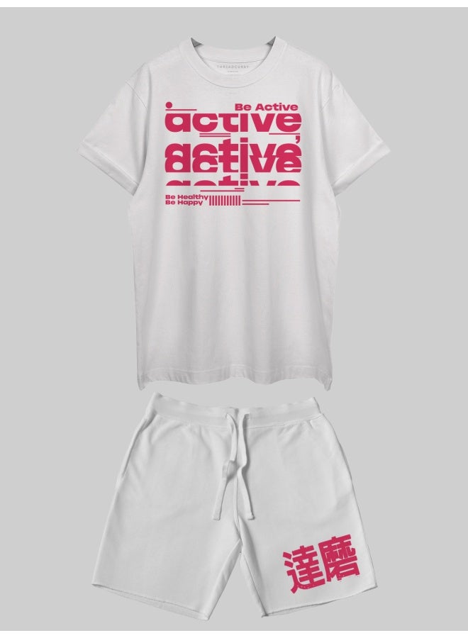 THREADCURRY THREADCURRY Cherry Soda Printed Co-ord Set for Men - Half Sleeve Oversized T-Shirt and Shorts  - Image 3