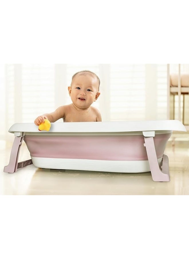 Baby Bathtub Collapsible for Newborns and Infants 0-24 Months with Digital Thermometer and Drain Plug, Portable Travel Infant Tub, Non-Slip Feet, Safe PP+TPE Material, Space-Saving Foldable Baby Bath, Perfect Baby Shower Gift for Boys and Girls - Image 3