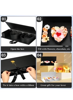 KASTWAVE 2 Pcs i Love You Flower Box with Lids for Arrangements Floral Waterproof Sturdy Cardboard I Love You Letter Shaped Gift Boxes Florist Packaging Wrap for Valentine's Day Wedding（Not worthy of flowers）  - Image 3