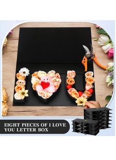 KASTWAVE 2 Pcs i Love You Flower Box with Lids for Arrangements Floral Waterproof Sturdy Cardboard I Love You Letter Shaped Gift Boxes Florist Packaging Wrap for Valentine's Day Wedding（Not worthy of flowers）  - Image 5