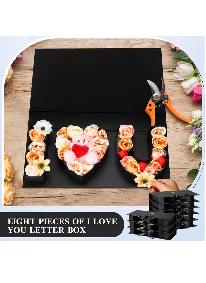 KASTWAVE 2 Pcs i Love You Flower Box with Lids for Arrangements Floral Waterproof Sturdy Cardboard I Love You Letter Shaped Gift Boxes Florist Packaging Wrap for Valentine's Day Wedding（Not worthy of flowers）  - Image 5