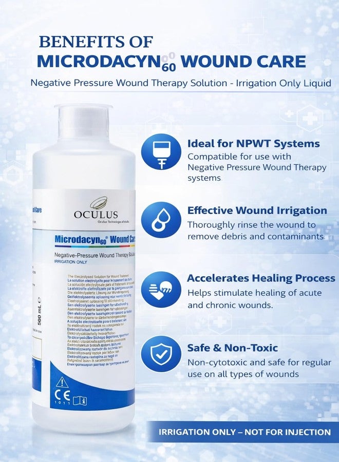 GudyB Microdacyn60 Wound Care Negative Pressure Wound Therapy Solution-Irrigation only Liquid-500ML - Image 2