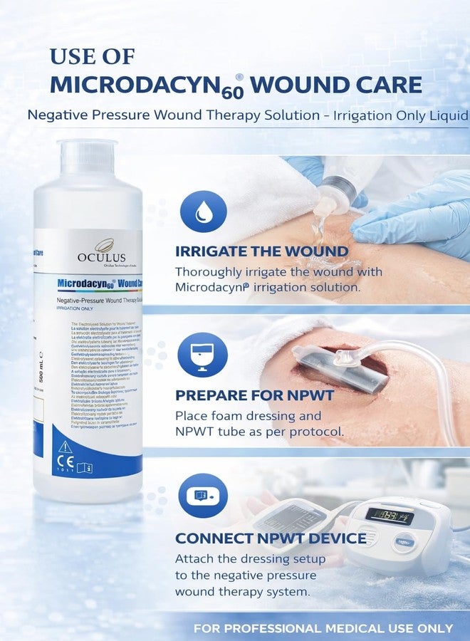 GudyB Microdacyn60 Wound Care Negative Pressure Wound Therapy Solution-Irrigation only Liquid-500ML - Image 3