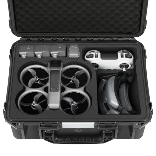 YETEETH حقيبة لجهاز DJI Avata 2 درون كومبو حقيبة صلبة مقاومة للماء مع رغوة لجهاز Avatar 2 Fly More Combo ونظارات 3 ووحدة التحكم عن بعد 3FPV وبطاريات تناسب ملحقات درون DJI فقط - Image 1