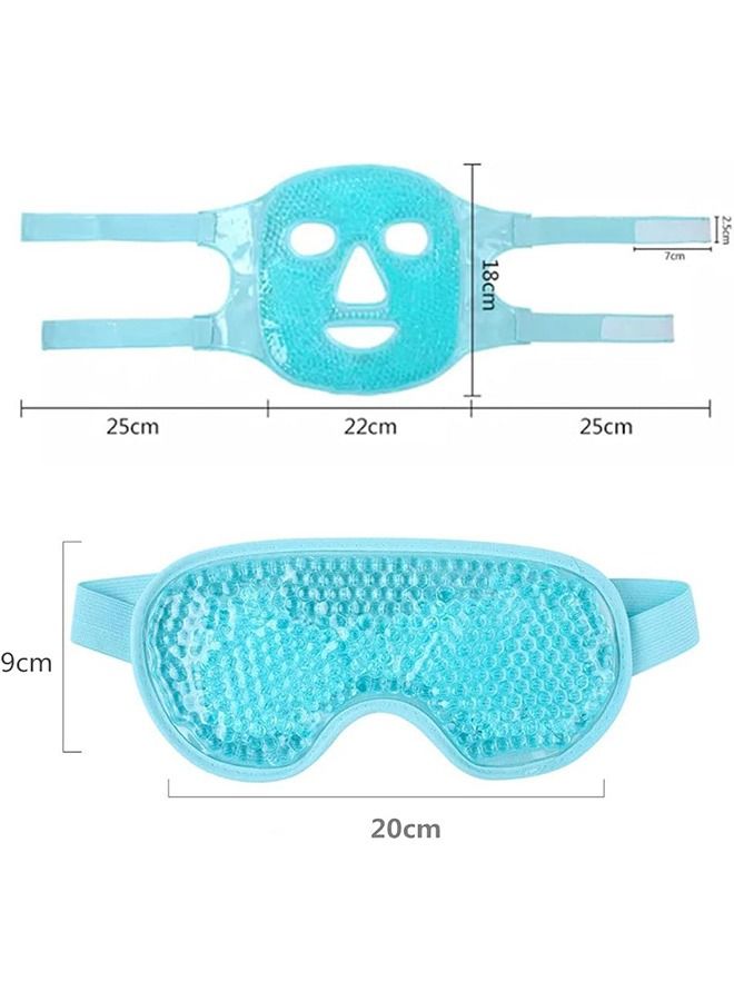 Generic 2pcs Gel Beads Face & Eye Masks Kit Hot/Cold Mask Cooling Ice/Heat Facial Eye Pack Therapy,Cooling Gel Ice Eye Mask for Stress Relief, Headaches, Puffy Eye, Eye Bags with a waterproof bag  - Image 5