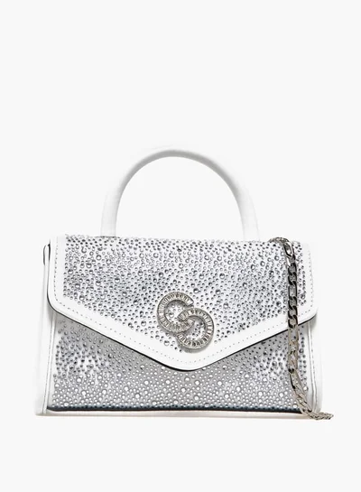 Celeste Women Embellished Satchel Bag with Top Handle and Detachable Strap