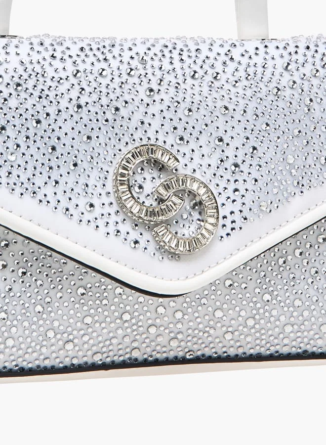 Celeste Women Embellished Satchel Bag with Top Handle and Detachable Strap