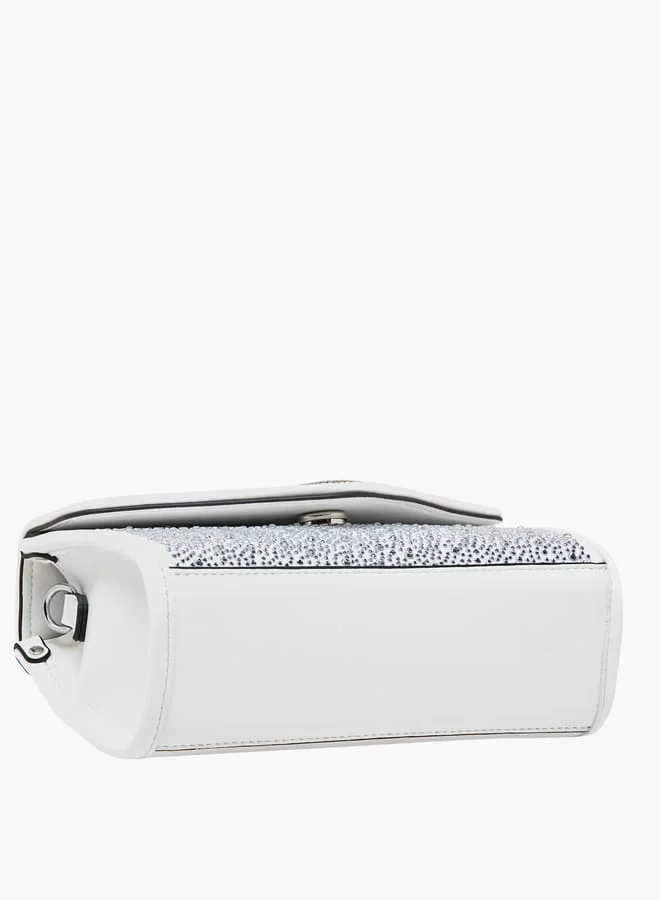 Celeste Women Embellished Satchel Bag with Top Handle and Detachable Strap