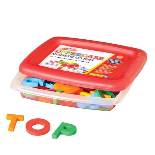 Educational Insights Multicolored Uppercase AlphaMagnets Set of 42 Uppercase Letters Perfect for Homeschool Classroom Ages 3 - Image 1