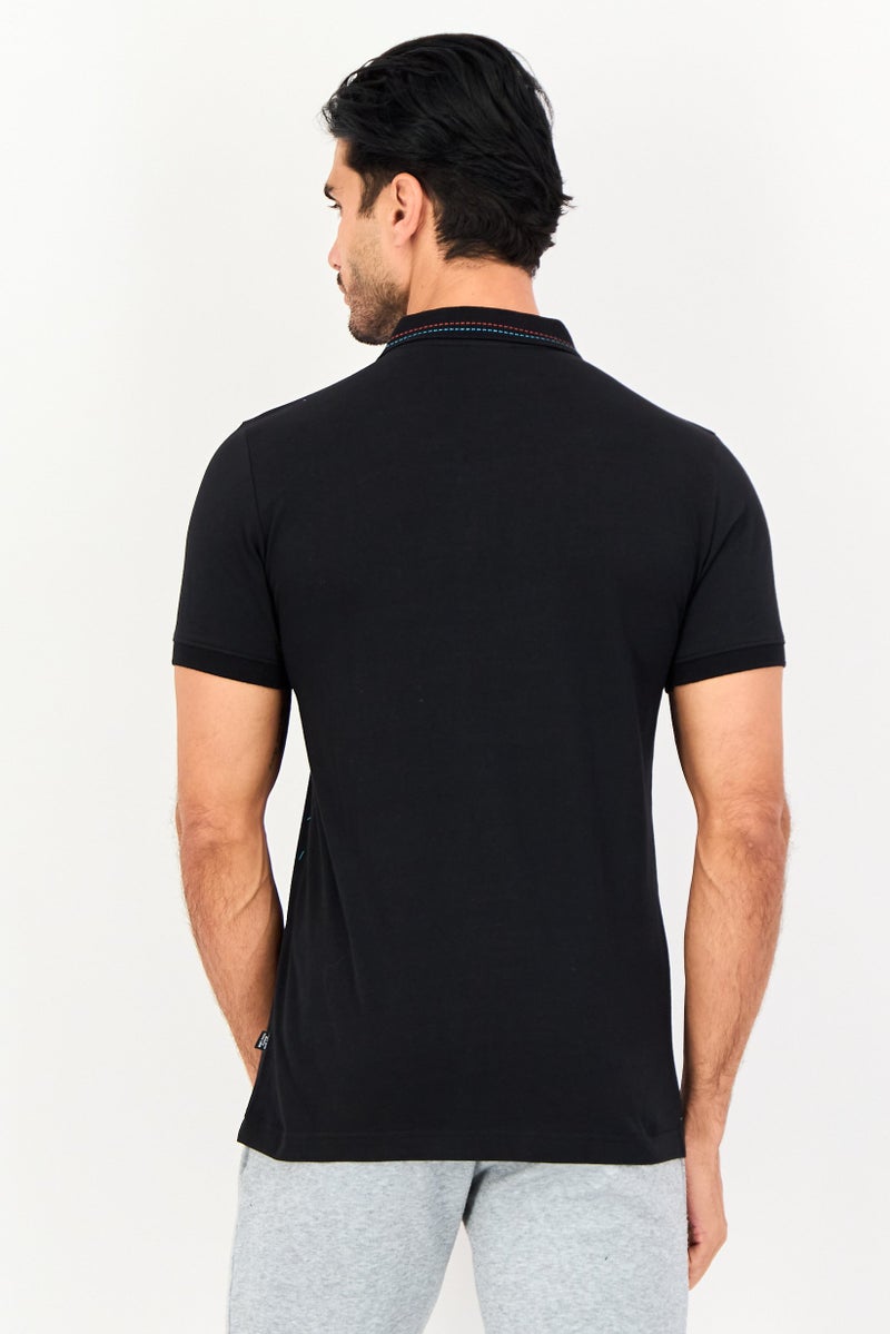 PUMA قميص بولو رياضي للرجال بأكمام قصيرة، خارجي، أسود - Image 4