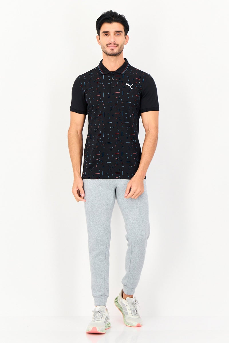PUMA قميص بولو رياضي للرجال بأكمام قصيرة، خارجي، أسود - Image 2