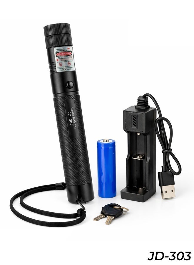 جي دي قلم مؤشر ليزري قابل لإعادة الشحن عبر USB مع قاعدة شحن — ضوء عرض محمول للتدريس والتدريب والاستخدام الخارجي - Image 1