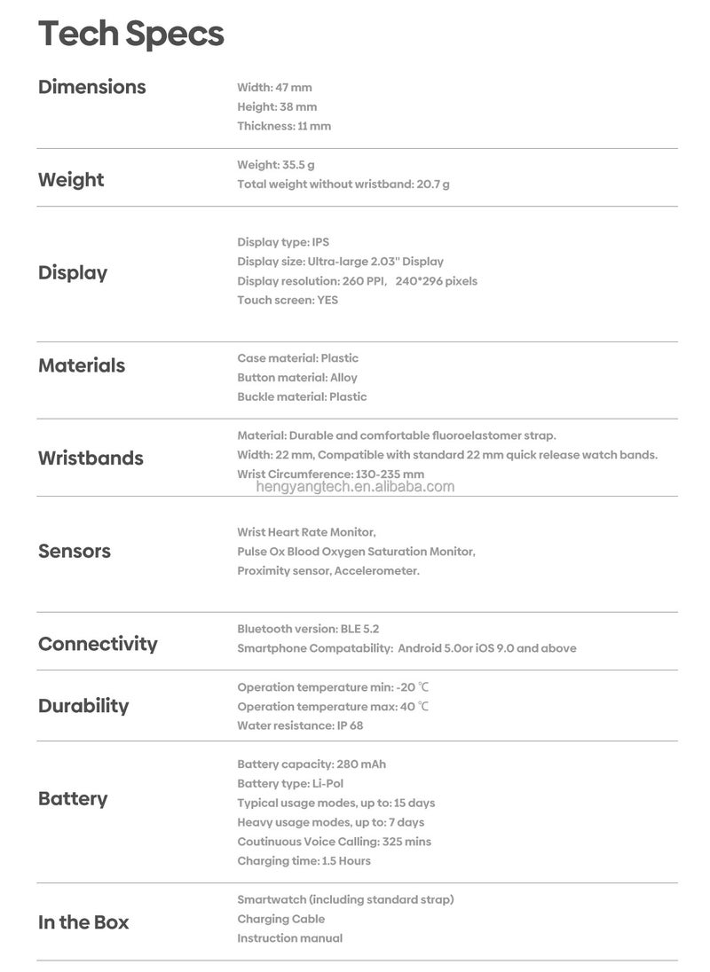 Zeblaze - Zeblaze GTS 3 Ultra-big 2.03 HD Screen Smartwatch with Bluetooth Phone Calls - Image 1