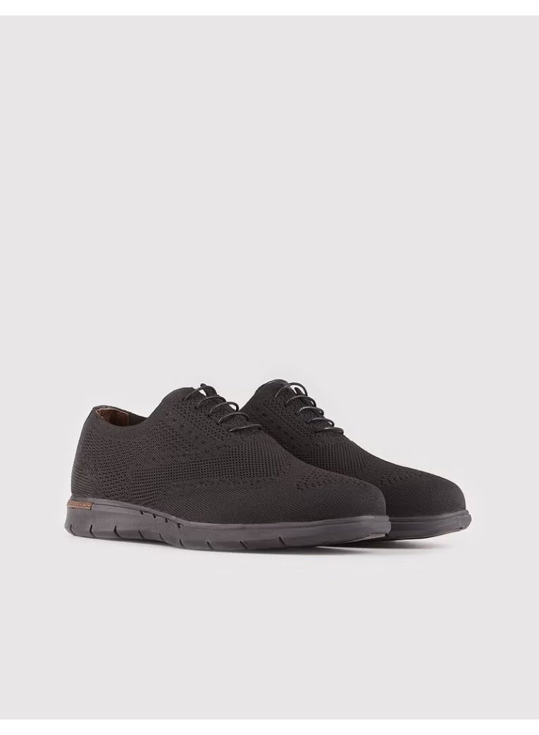 Cabani Men's Knit Lace-Up Casual Shoes - Black - Image 2