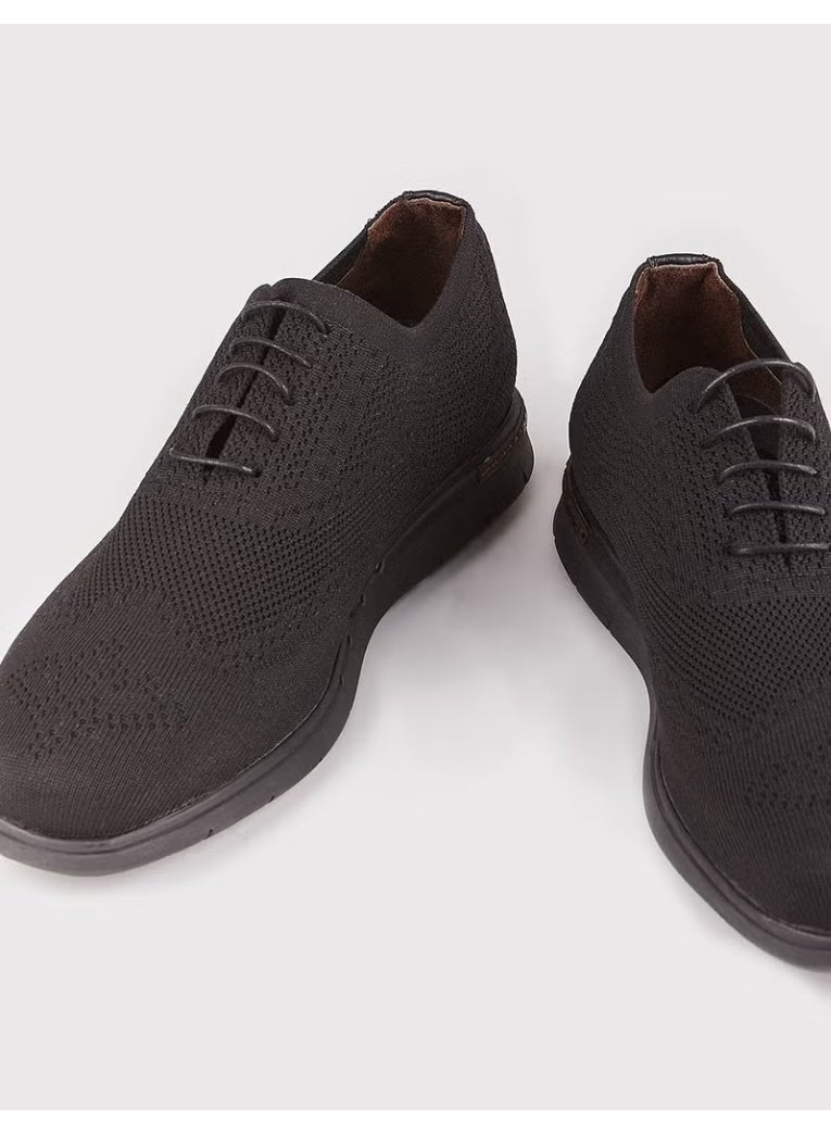 Cabani Men's Knit Lace-Up Casual Shoes - Black - Image 3