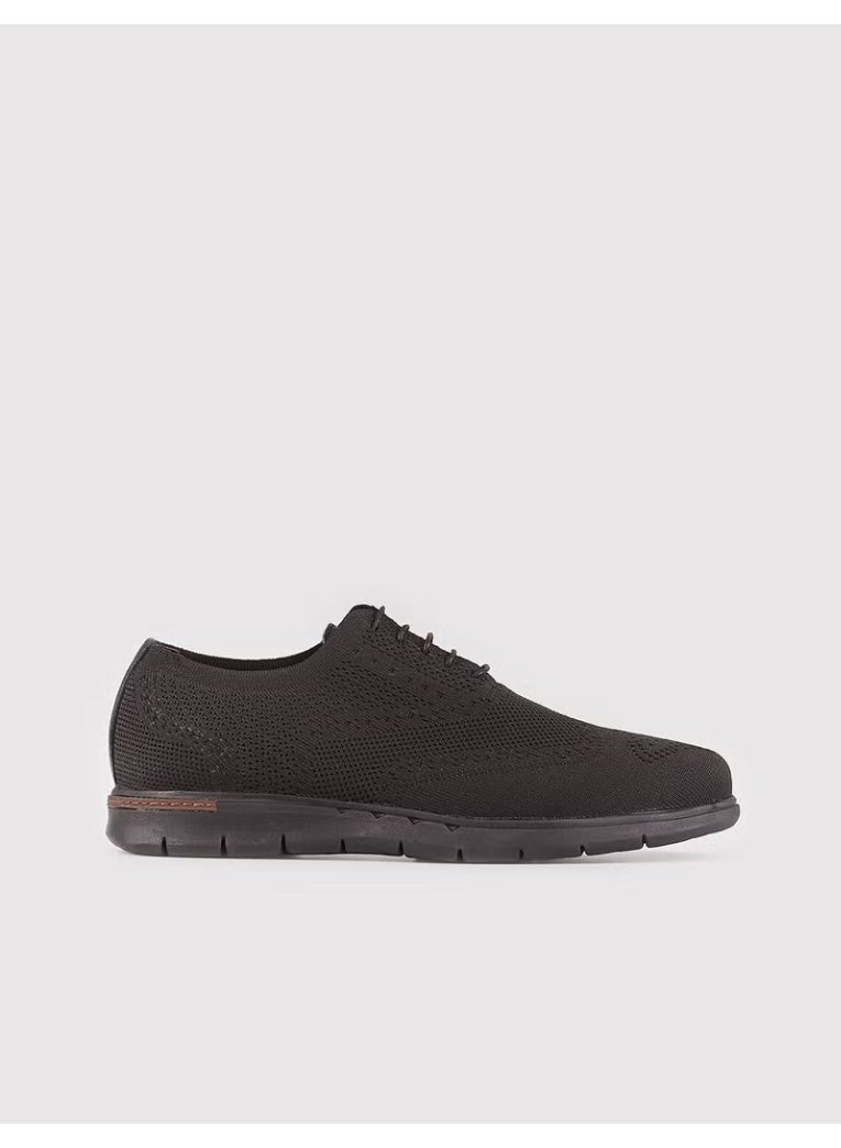 Cabani Men's Knit Lace-Up Casual Shoes - Black - Image 1