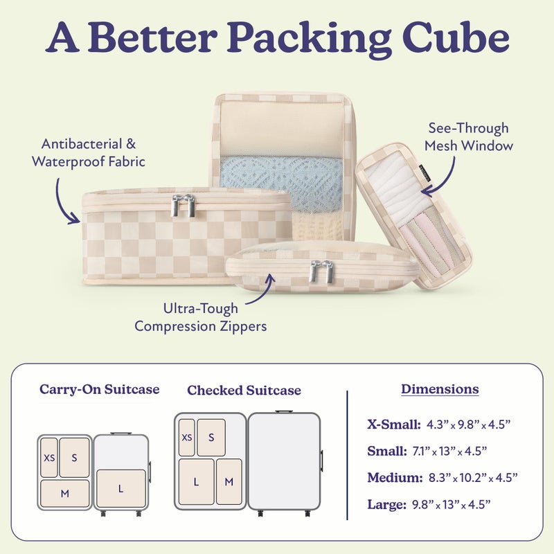 Vandel Space-Saving Compression Packing Cubes for Women, Men, Compressible Carry On Suit Case Organizer Luggage Packing Cubes for Travel Organizer Bags for Luggage and Backpacks, Suitcase Cube - Image 3