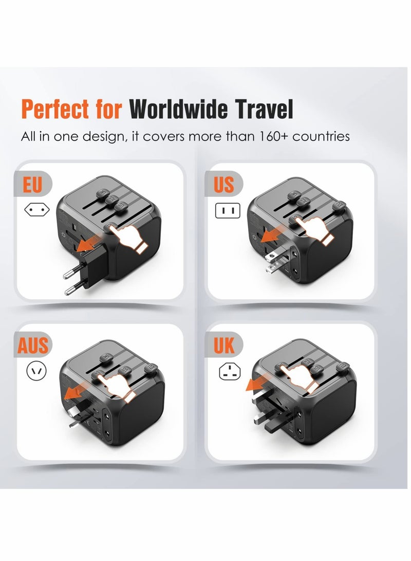 KASTWAVE Universal International Travel Power Adapter with High Speed 2.4A USB, European Adapter - Image 2