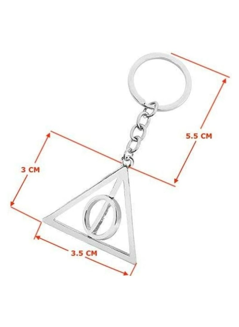 Zchiko Harry Potter Deathly Hallows Keychain_ Silver - Image 3
