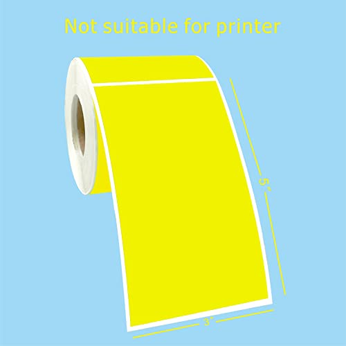 PARLAIM 3 X 5 Inch 250 Per Roll Rectangle Inventory Color Coding Labels,Roll Square Label Stickers for Home (Fluorescent Yellow) - Image 2