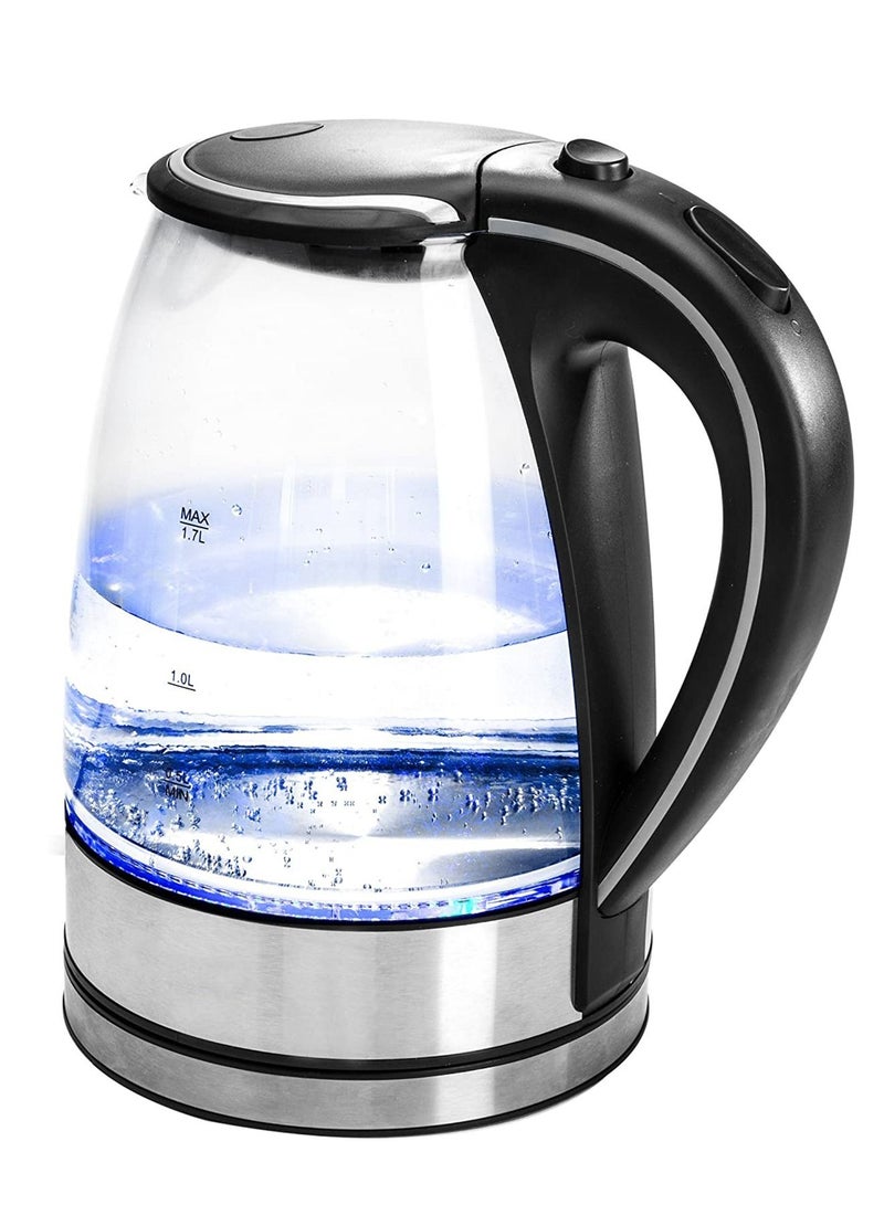 مايكروبلس غلاية زجاج كهربائية مع ضوء LED من الأسفل بسعة 1.7لتر بقدرة 2200واط - Image 3